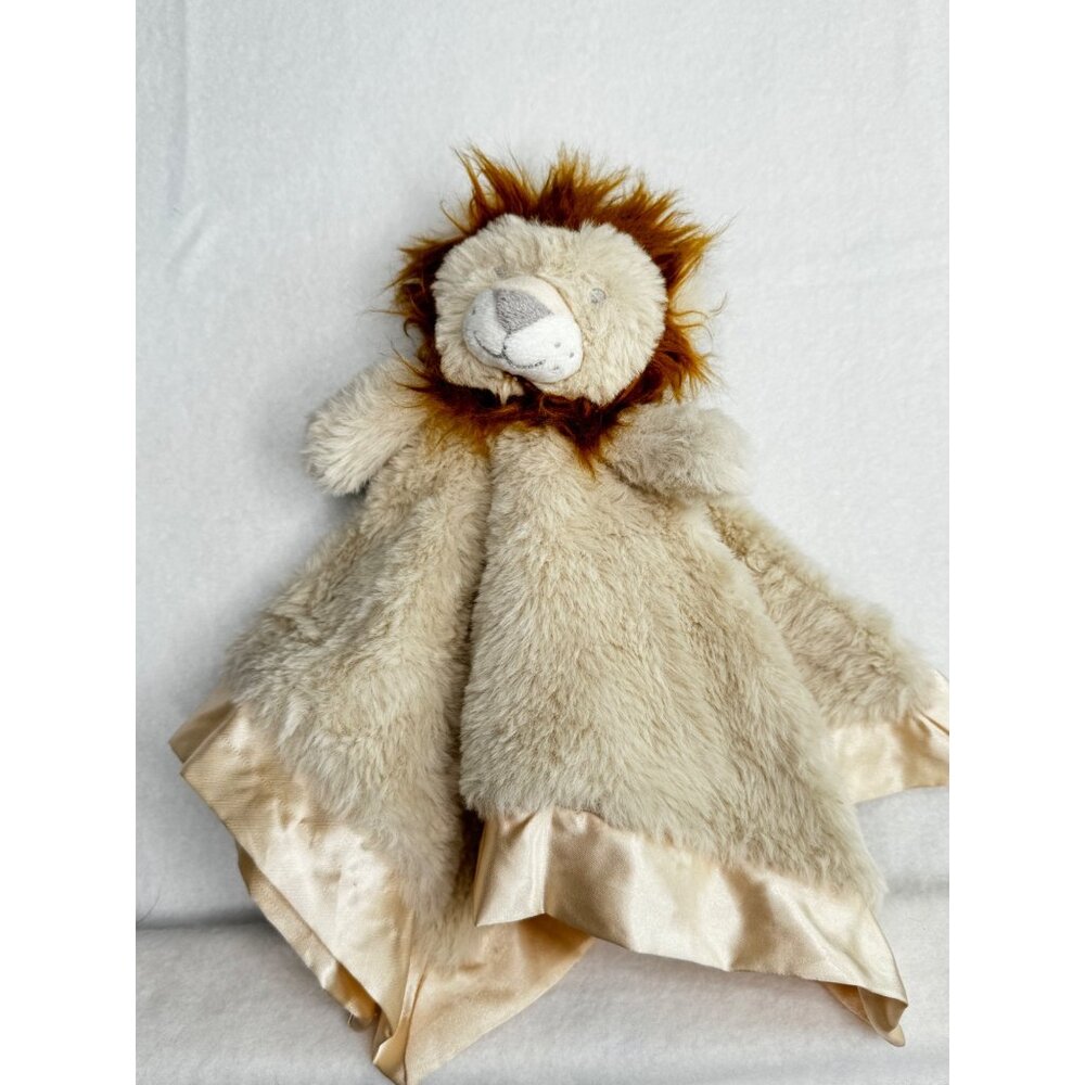 Cloud Island Lion Lovey Baby Plush Stuffed Security Blanket Satin Tan
